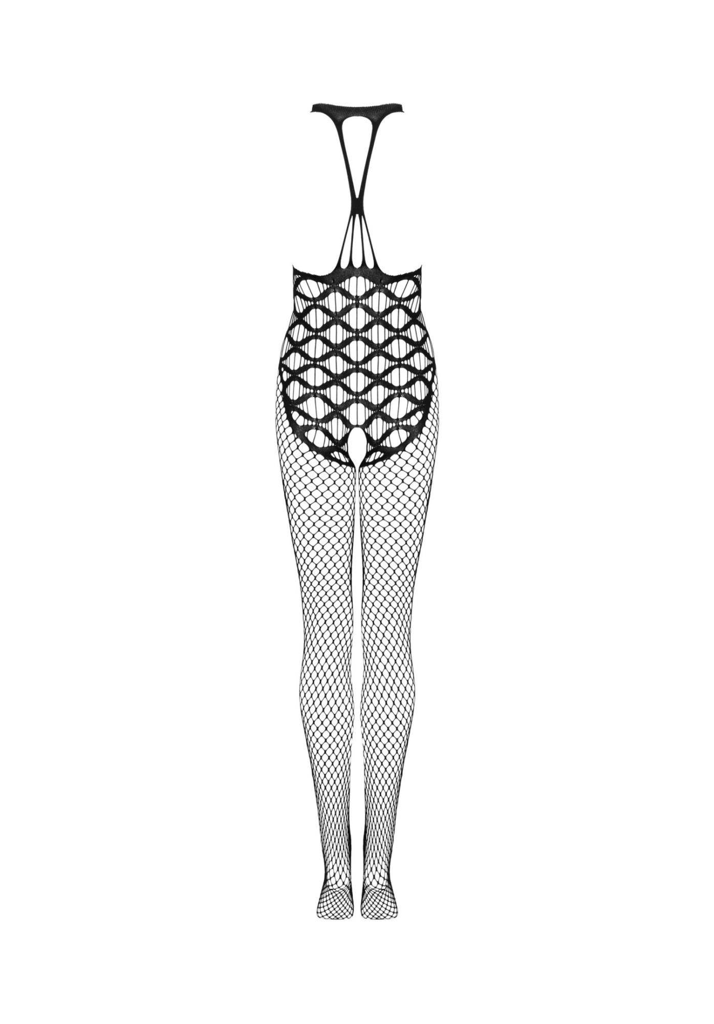 Bodystocking – czarne, siateczkowe, otwarty krok, S/M/L — zdjęcie 6