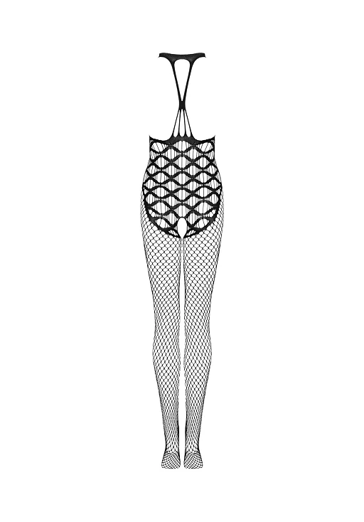 Bodystocking – czarne, siateczkowe, otwarty krok, S/M/L — zdjęcie 6