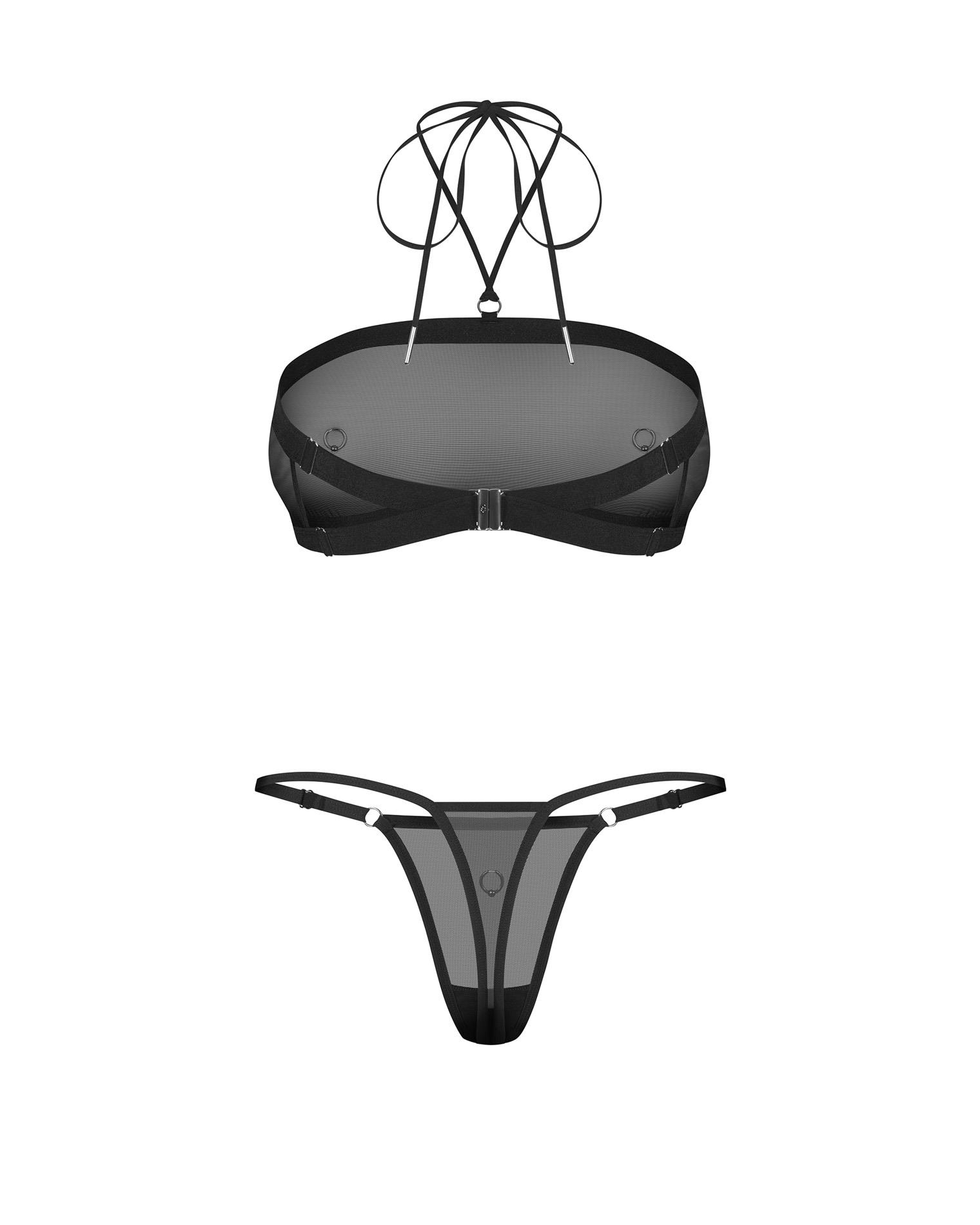 Komplet 2‑częściowy Orinelle – czarny mesh, regulowane paski, S/M — zdjęcie 7