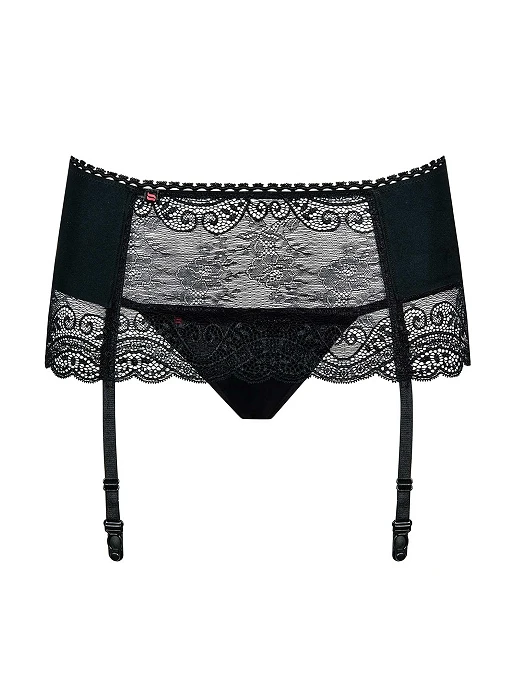 Pas do pończoch Miamor – koronka, ze stringami, L/XL — zdjęcie 5