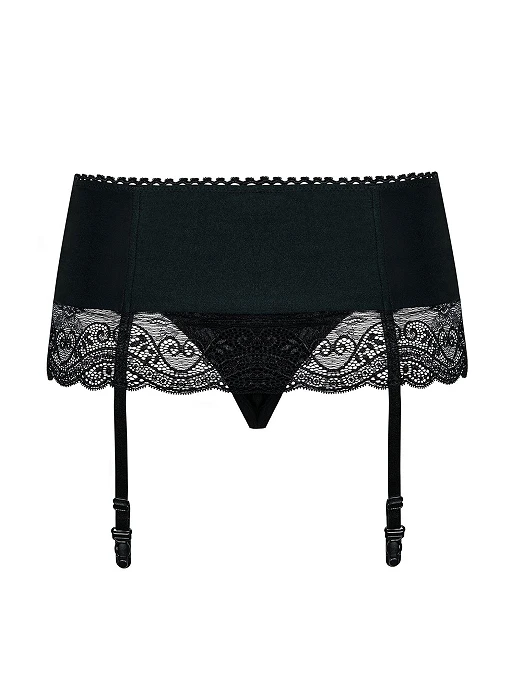 Pas do pończoch Miamor – koronka, ze stringami, L/XL — zdjęcie 6