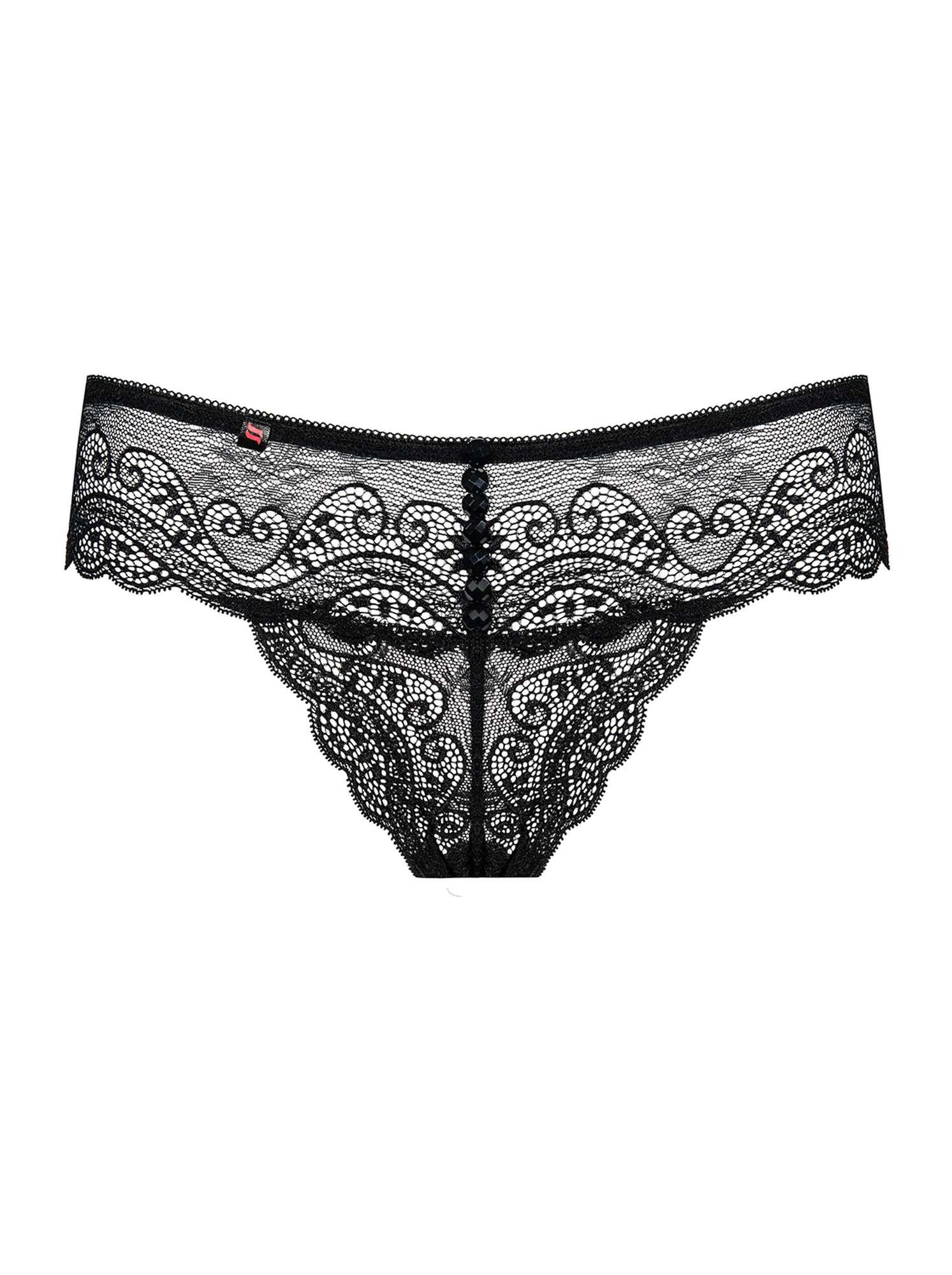 Stringi Miamor – koronka, czarne, S/M — zdjęcie 5