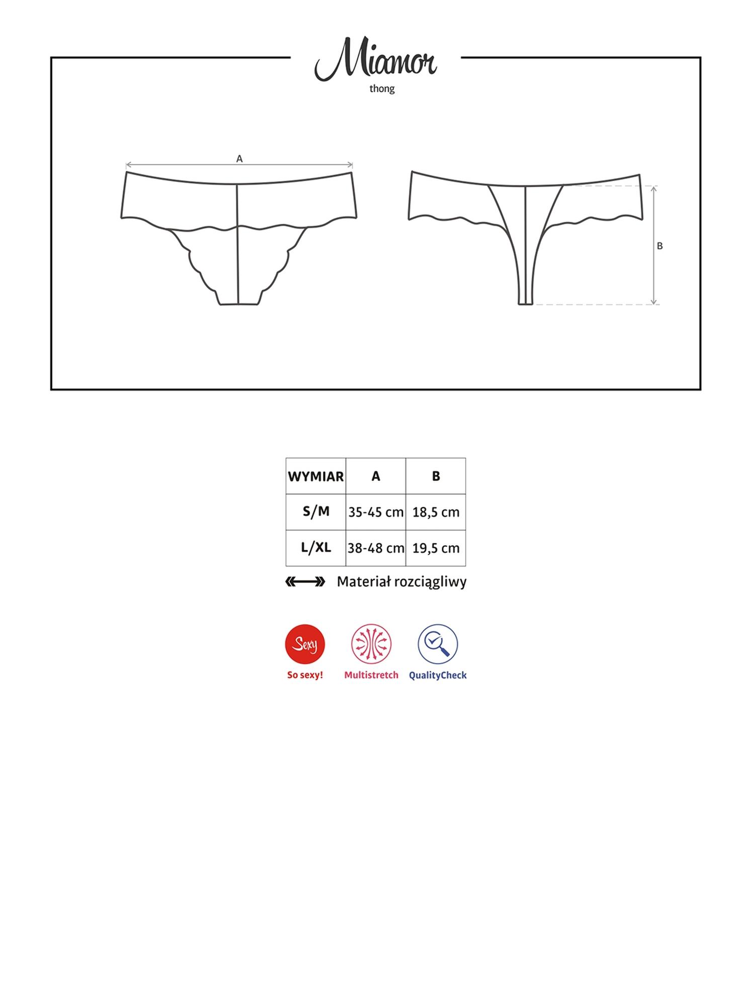 Stringi Miamor – koronka, czarne, S/M — zdjęcie 7