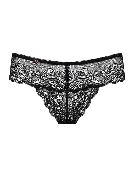 Stringi Miamor – czarne, koronkowe, L/XL — zdjęcie 5