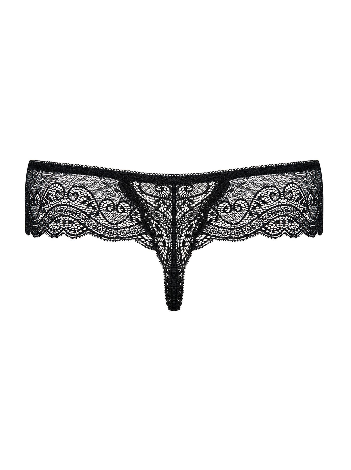 Stringi Miamor – czarne, koronkowe, L/XL — zdjęcie 6