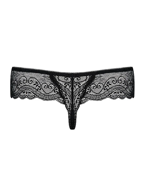 Stringi Miamor – czarne, koronkowe, L/XL — zdjęcie 6