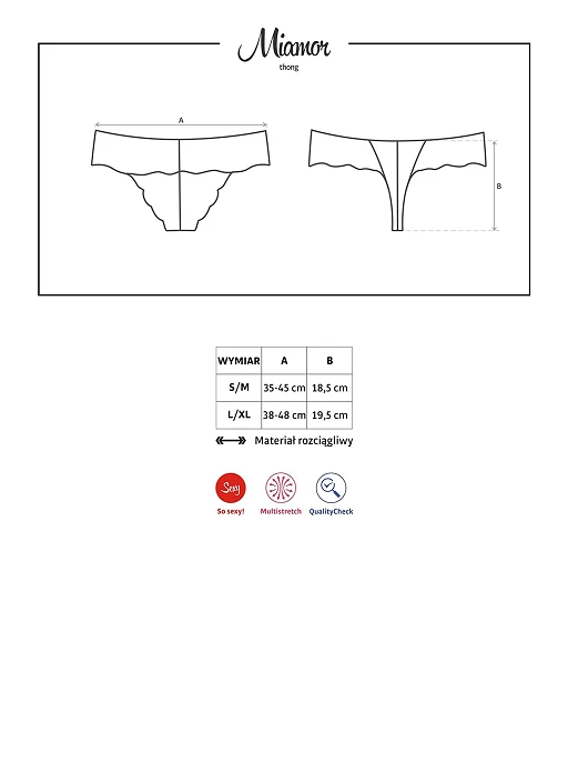 Stringi Miamor – czarne, koronkowe, L/XL — zdjęcie 7