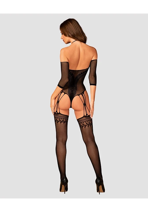 Bodystocking G333 S/M/L – czarne body z pończochami, S/M — zdjęcie 4