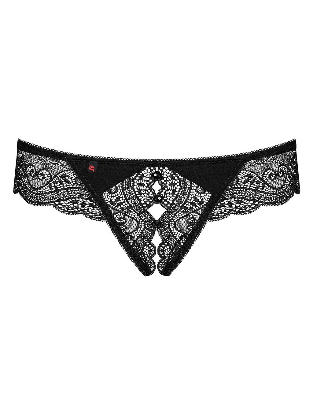 Stringi Miamor - czarne z koronką S/M — zdjęcie 5