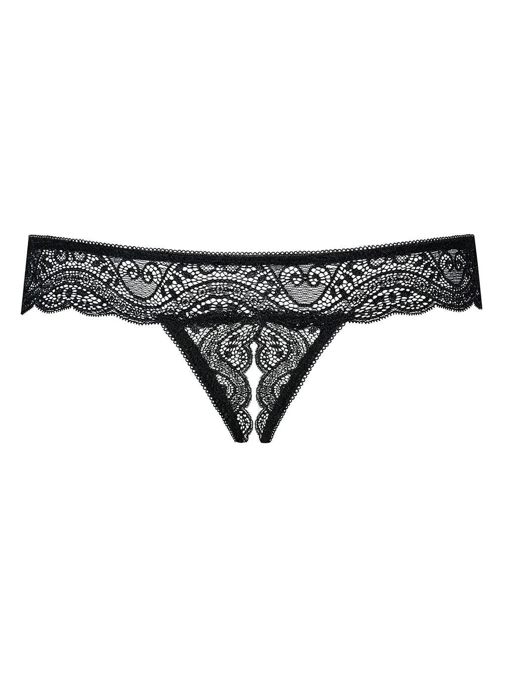 Stringi Miamor - czarne z koronką S/M — zdjęcie 6