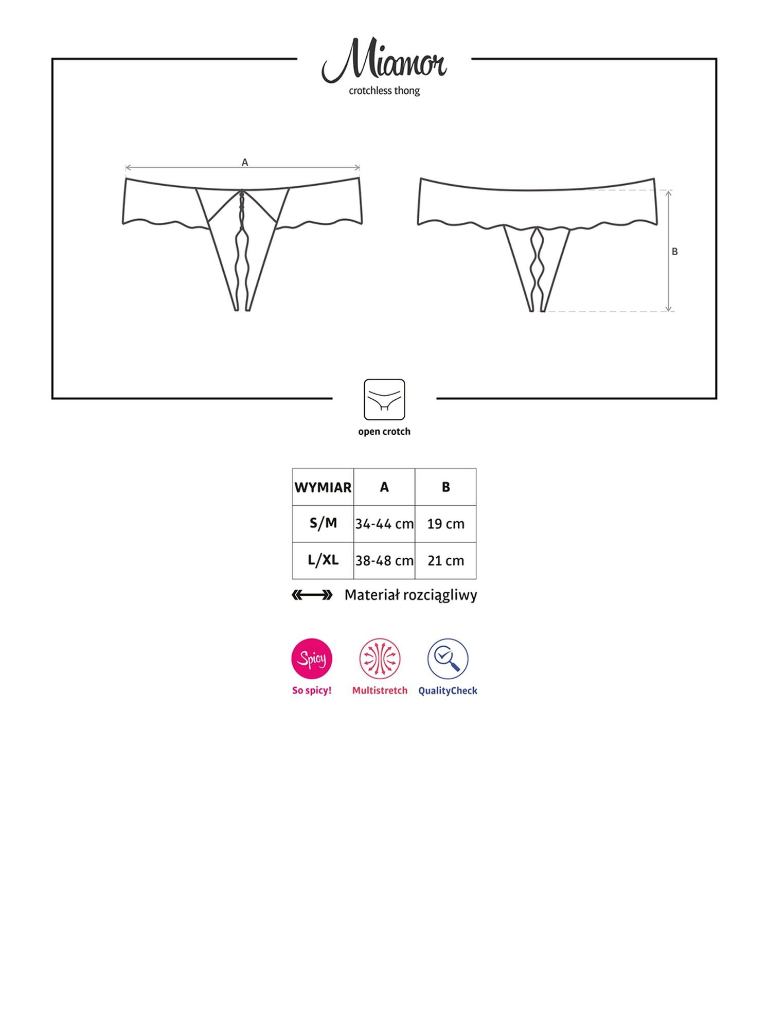 Stringi otwarte Miamor – koronka, czarne, L/XL — zdjęcie 7