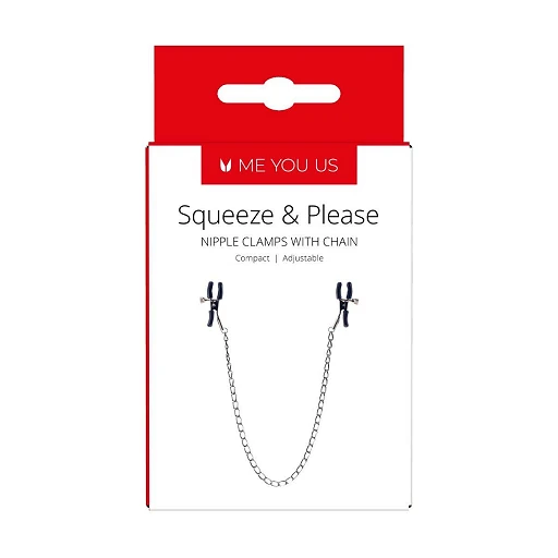 Zaciski na sutki Squeeze & Please z łańcuszkiem – regulowane — zdjęcie 3