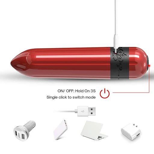 Mini wibrator Rocket – czerwony, 9 trybów — zdjęcie 2