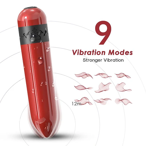 Mini wibrator Rocket – czerwony, 9 trybów — zdjęcie 5