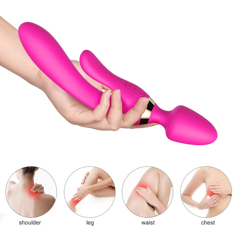Masażer wand Magic Wand – różowy, króliczek 2 silniki — zdjęcie 3