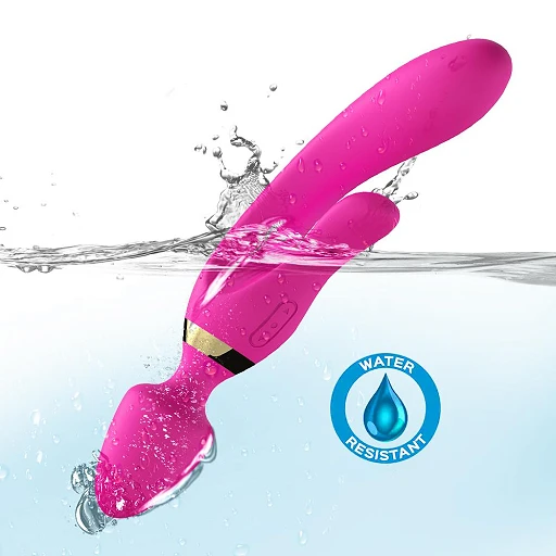 Masażer wand Magic Wand – różowy, króliczek 2 silniki — zdjęcie 4