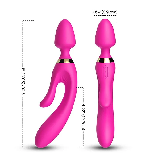 Masażer wand Magic Wand – różowy, króliczek 2 silniki — zdjęcie 9