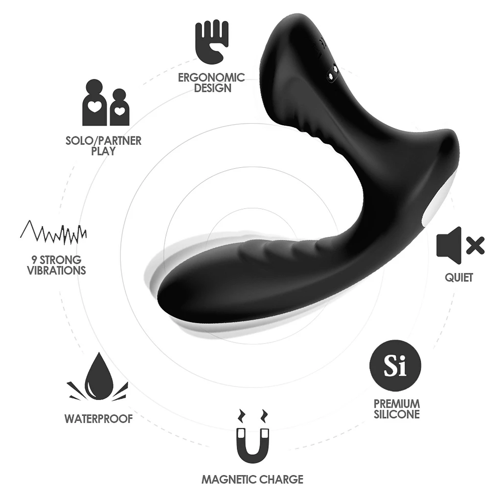 Masażer prostaty Storm black - 9 trybów — zdjęcie 7