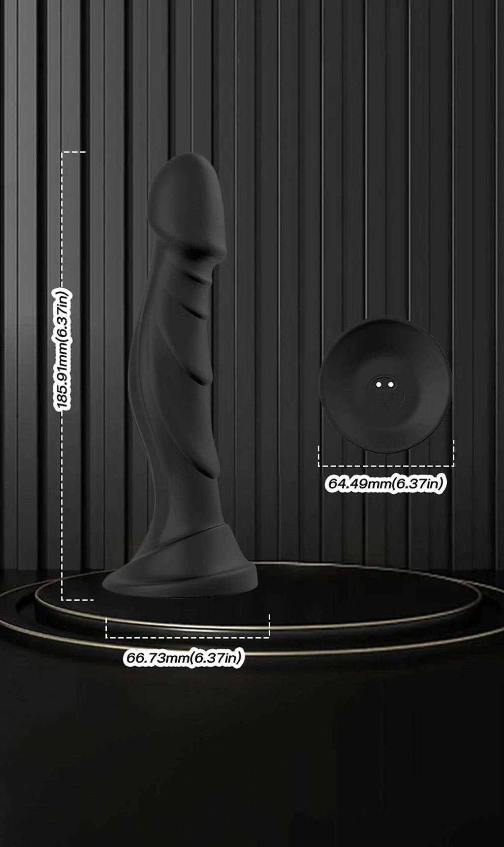 Dildo Optimus Black - 9 trybów, pilot i przyssawka — zdjęcie 14
