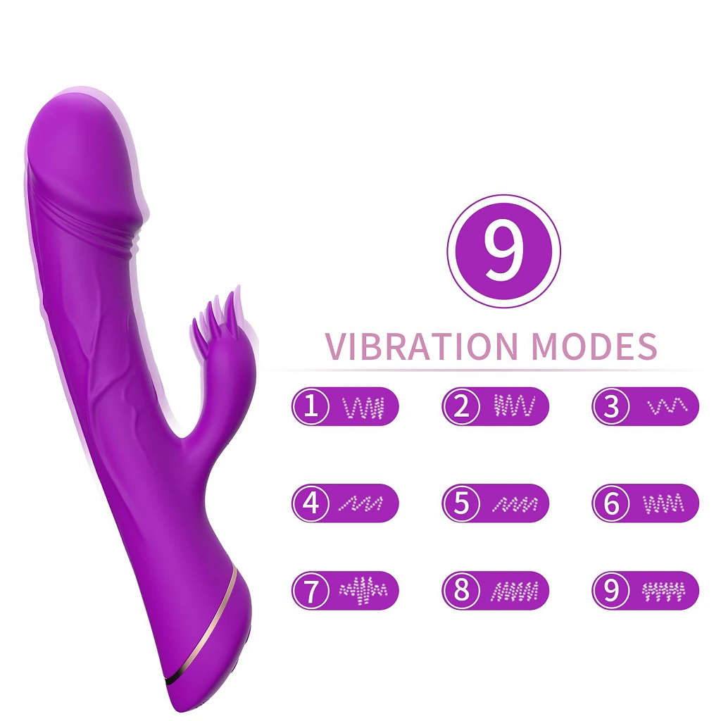 Wibrator króliczek Rubberco Purple – 2 silniki, 9 trybów — zdjęcie 3