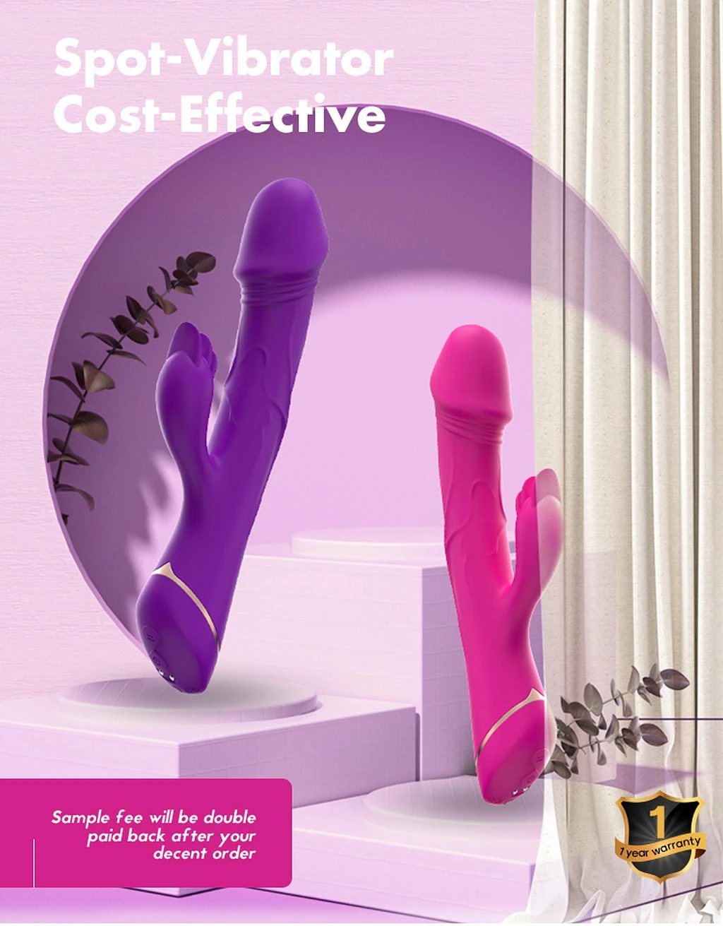 Wibrator króliczek Rubberco Purple – 2 silniki, 9 trybów — zdjęcie 9