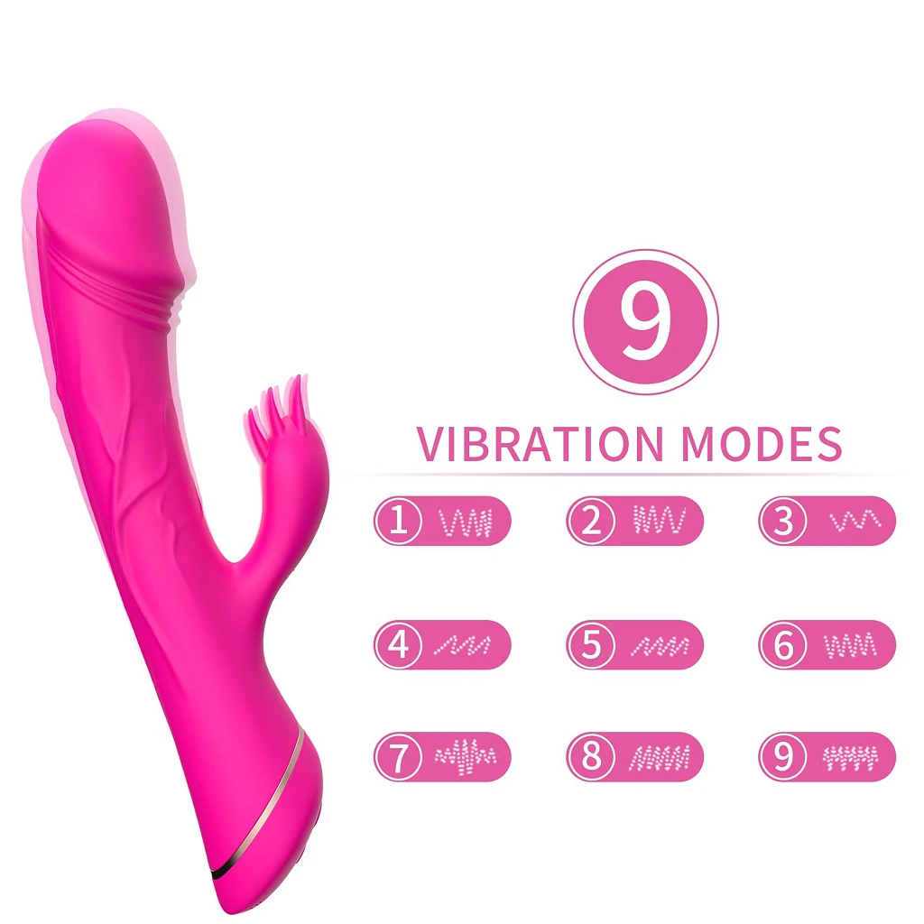 Wibrator króliczek Rubberco Rose Red – 2 silniki, 9 trybów — zdjęcie 3
