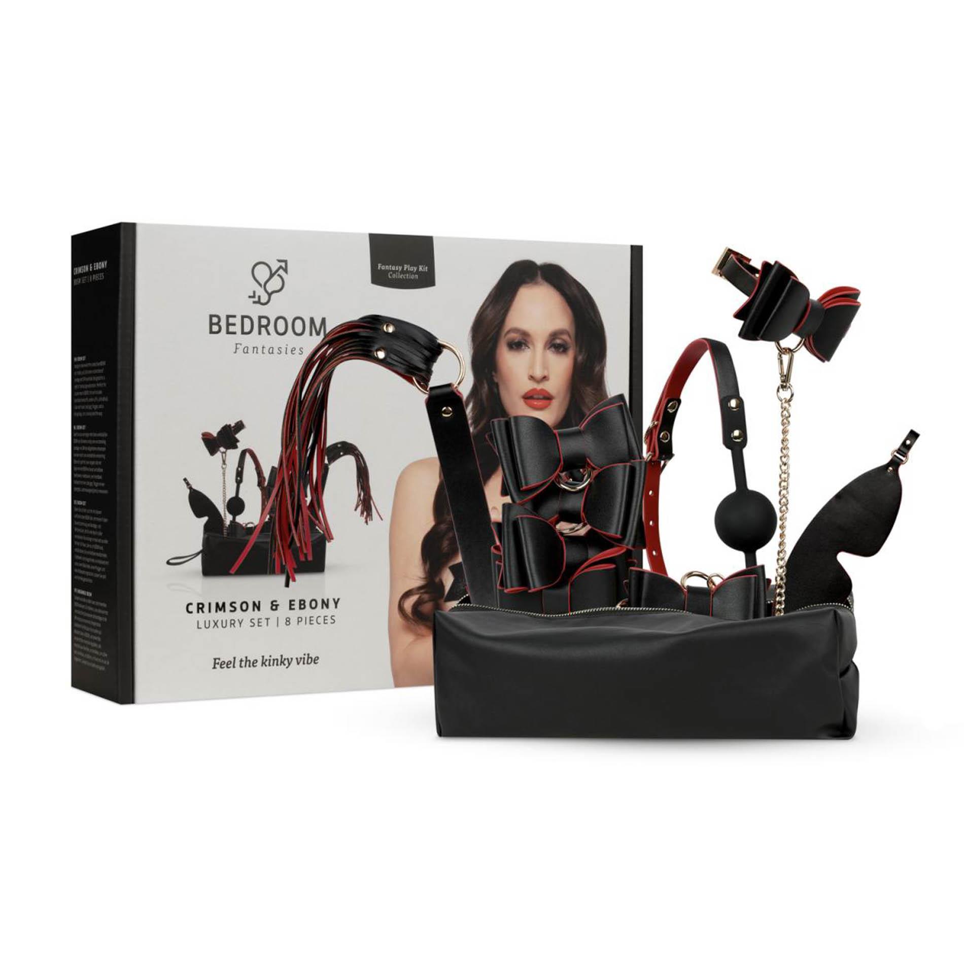 Zestaw BDSM 8‑elementowy Crimson & Ebony – czarno‑czerwony — zdjęcie 11