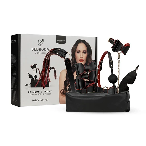 Zestaw BDSM 8‑elementowy Crimson & Ebony – czarno‑czerwony — zdjęcie 11