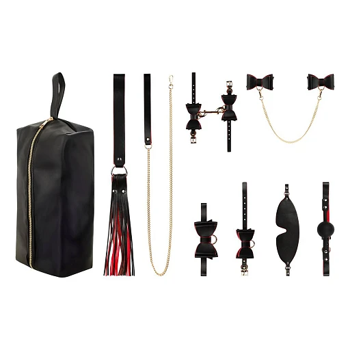 Zestaw BDSM 8‑elementowy Crimson & Ebony – czarno‑czerwony — zdjęcie 2