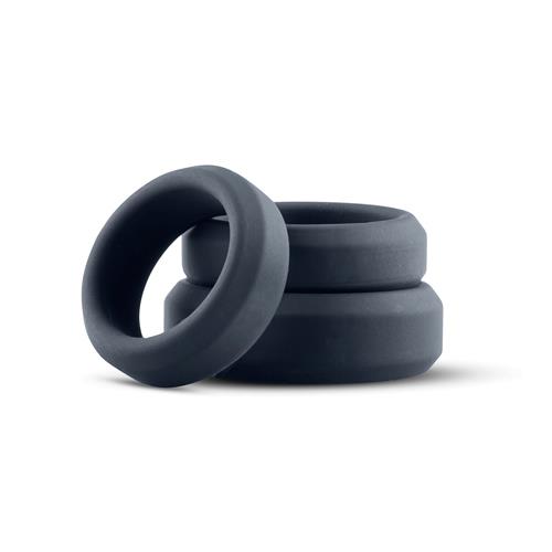 Pierścienie na penisa - zestaw 3 sztuk, silikon, 3,2-4,5 cm — zdjęcie 1