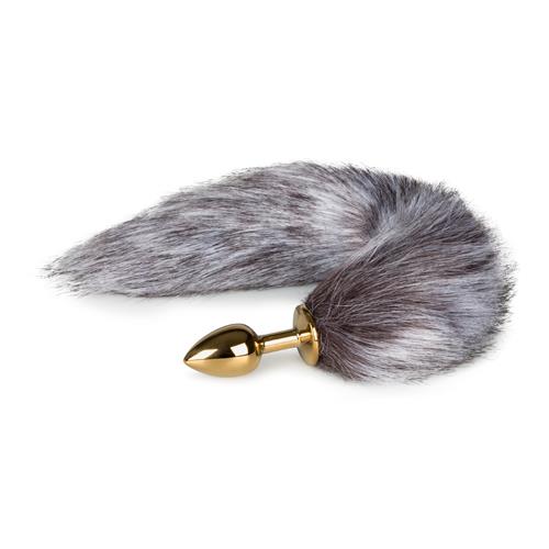 Korek analny EasyToys Fox Tail - lisi ogon, złoty metal — zdjęcie 1