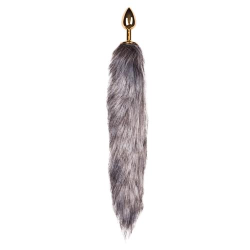 Korek analny EasyToys Fox Tail - lisi ogon, złoty metal — zdjęcie 2