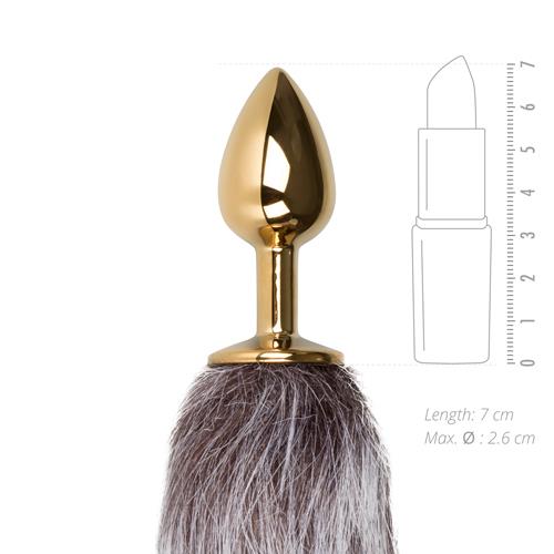 Korek analny EasyToys Fox Tail - lisi ogon, złoty metal — zdjęcie 3