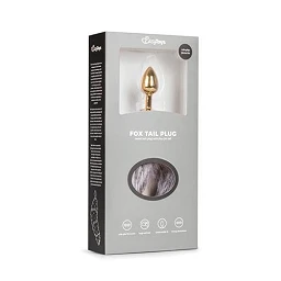 Korek analny EasyToys Fox Tail - lisi ogon, złoty metal — zdjęcie 5