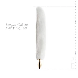 Plug analny S - metaliczny z lisim ogonem — zdjęcie 3