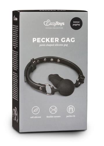 Knebel Pecker Gag - silikon, regulowany pasek — zdjęcie 1