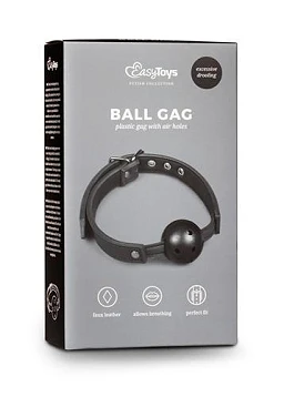 Knebel z kulką PVC – czarny, regulowany pasek