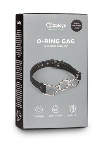 Knebel typu O-ring – regulowany pasek, czarny — zdjęcie 1