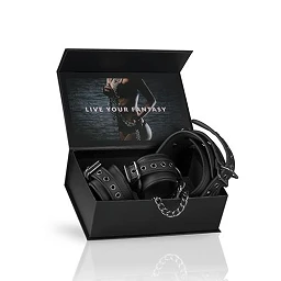Kajdanki Collar With Handcuffs - skóra PU, regulowane — zdjęcie 6