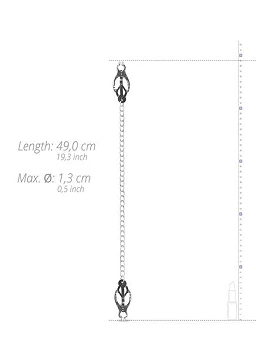 Zaciski Japanese Clover z łańcuchem – metalowe, osłonki — zdjęcie 5