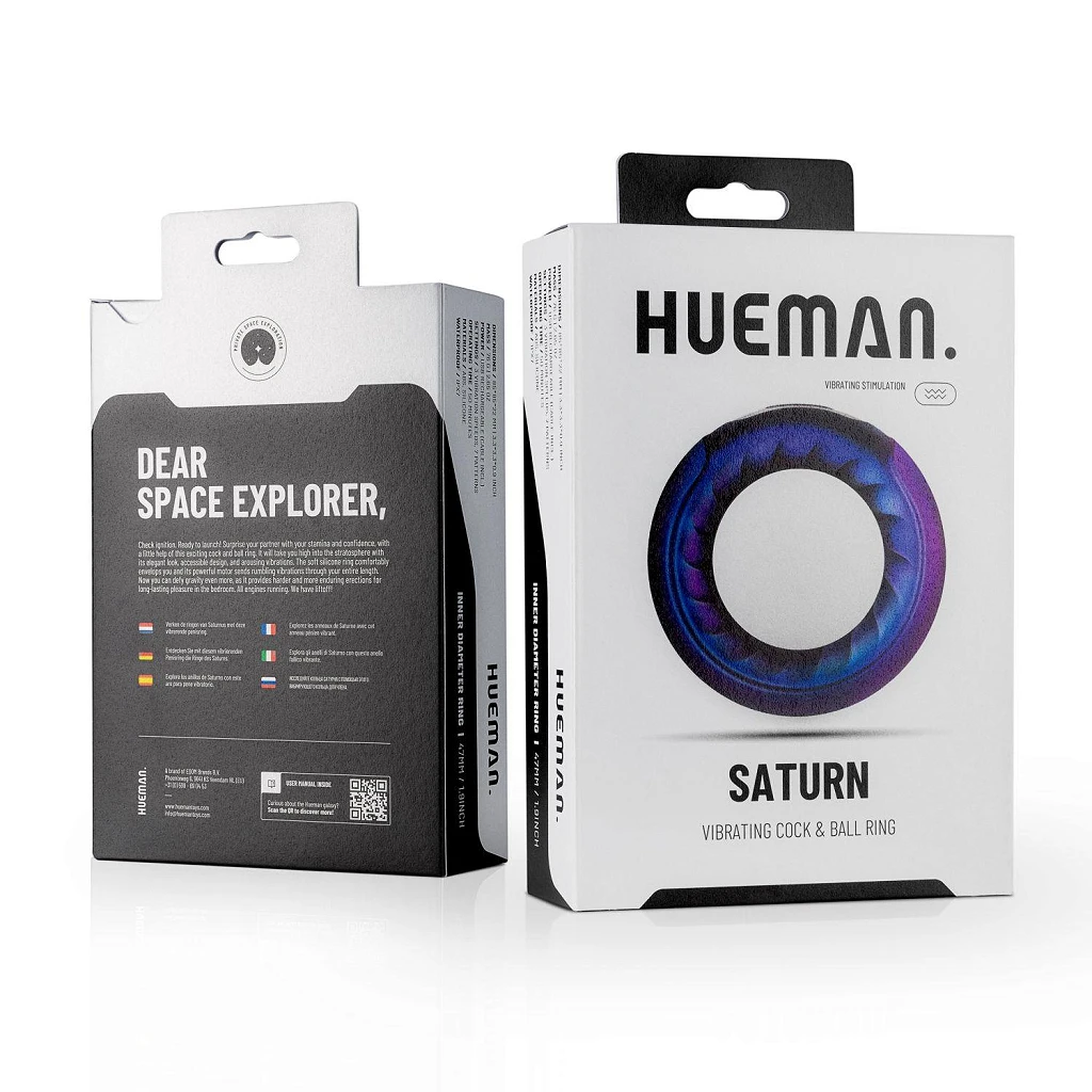 Pierścień erekcyjny wibracyjny Hueman Saturn - silikon