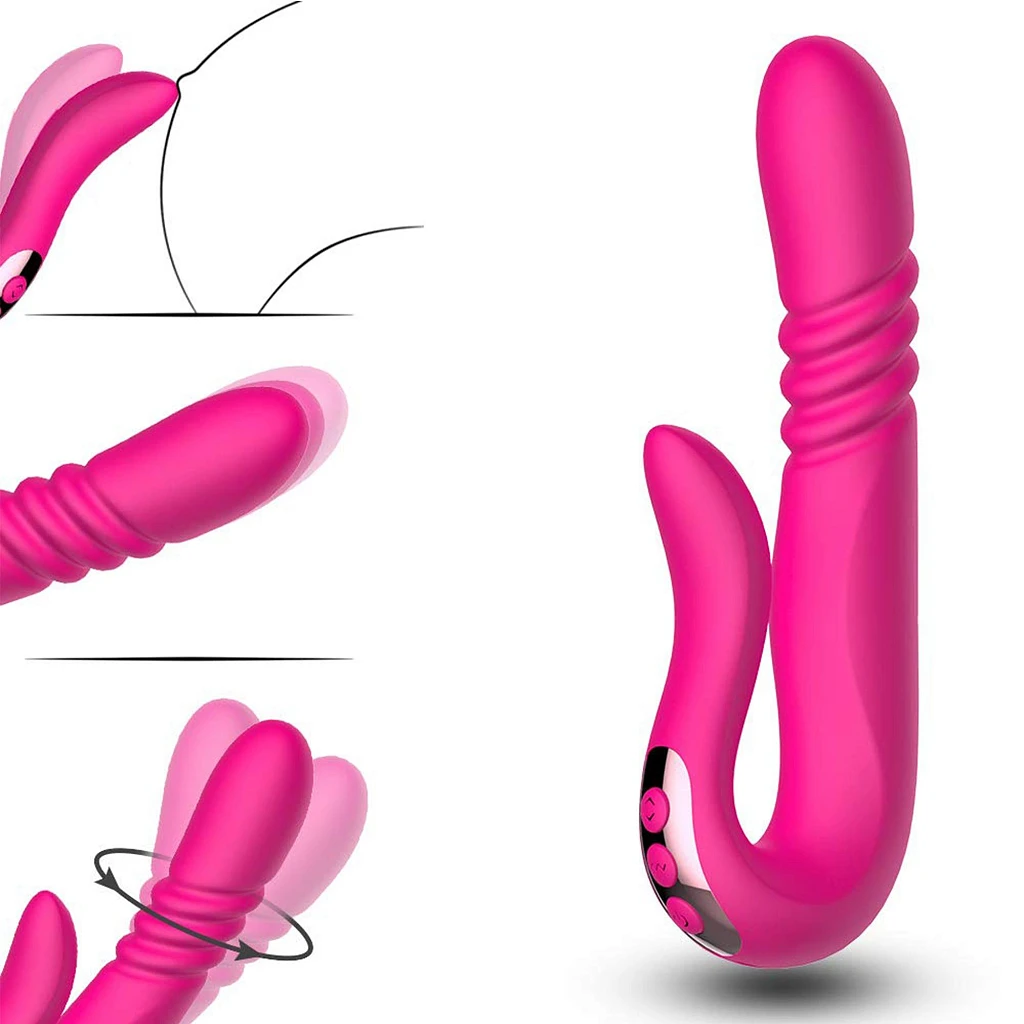 Wibrator króliczek Deluxe Twirling Vibrating Thruster – czerwony — zdjęcie 11
