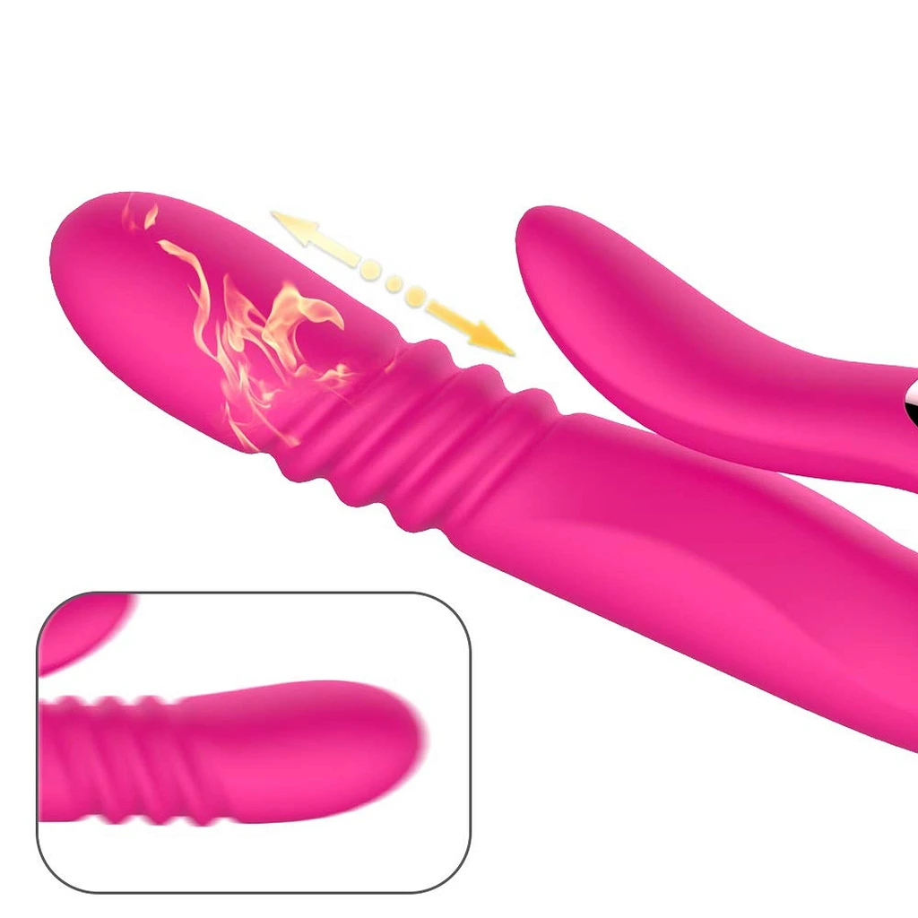 Wibrator króliczek Deluxe Twirling Vibrating Thruster – czerwony — zdjęcie 12