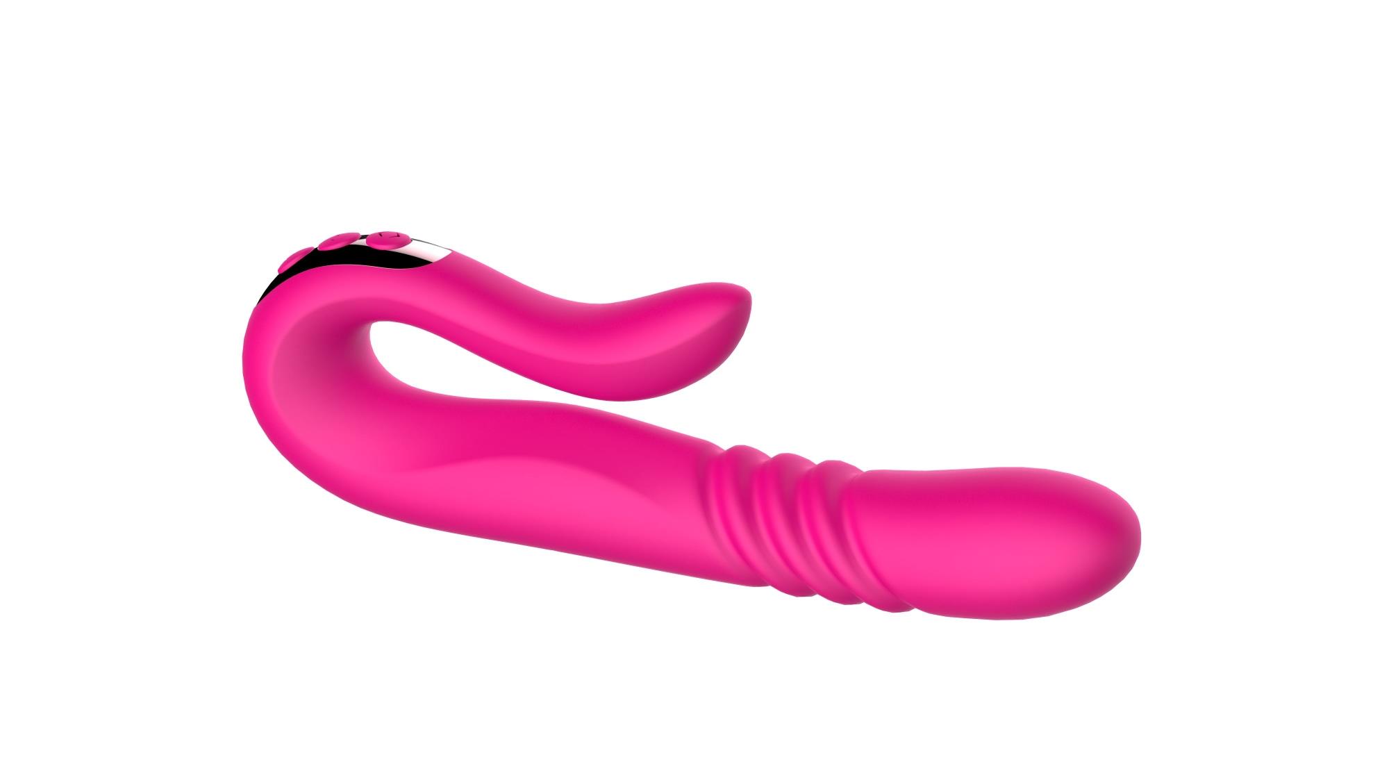 Wibrator króliczek Deluxe Twirling Vibrating Thruster – czerwony — zdjęcie 4