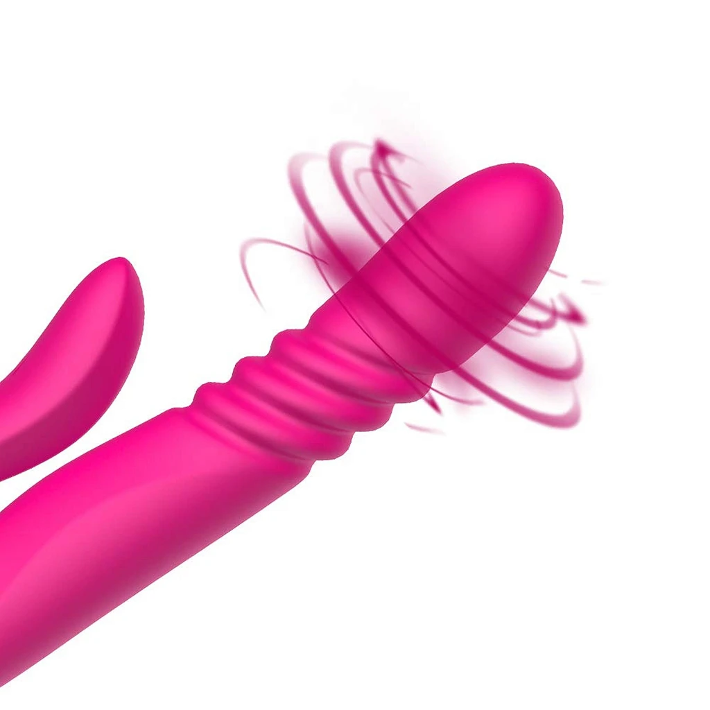 Wibrator króliczek Deluxe Twirling Vibrating Thruster – czerwony — zdjęcie 10