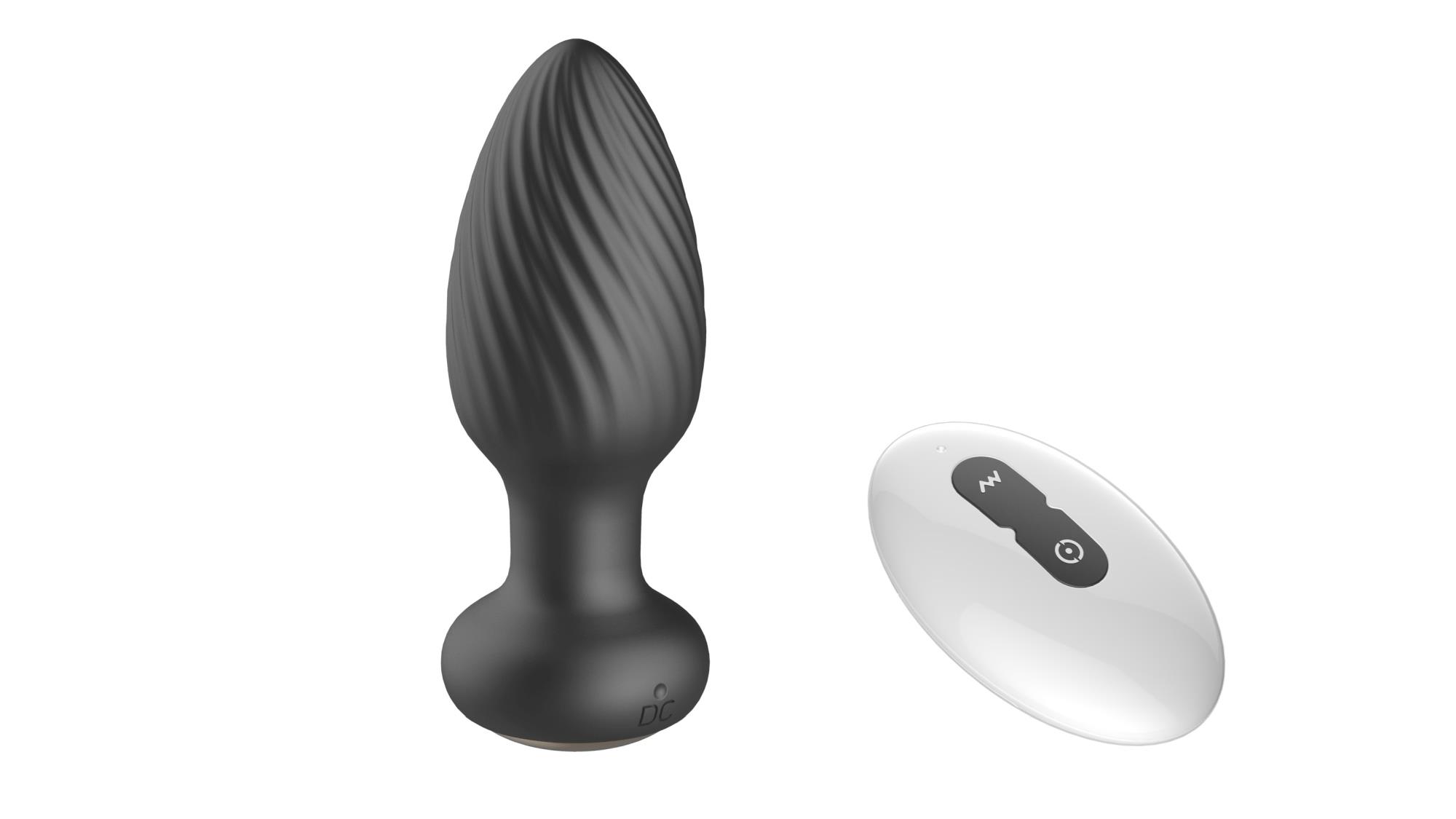 Plug analny Rotating M - silikon, z pilotem — zdjęcie 2