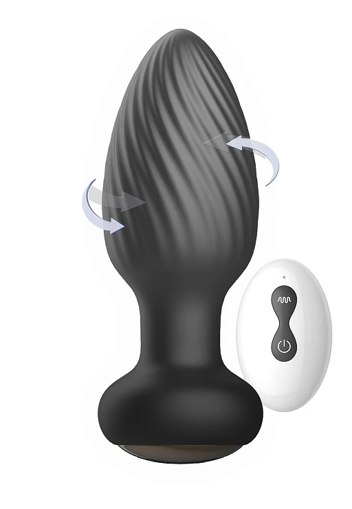Plug analny Rotating M - silikon, z pilotem — zdjęcie 7