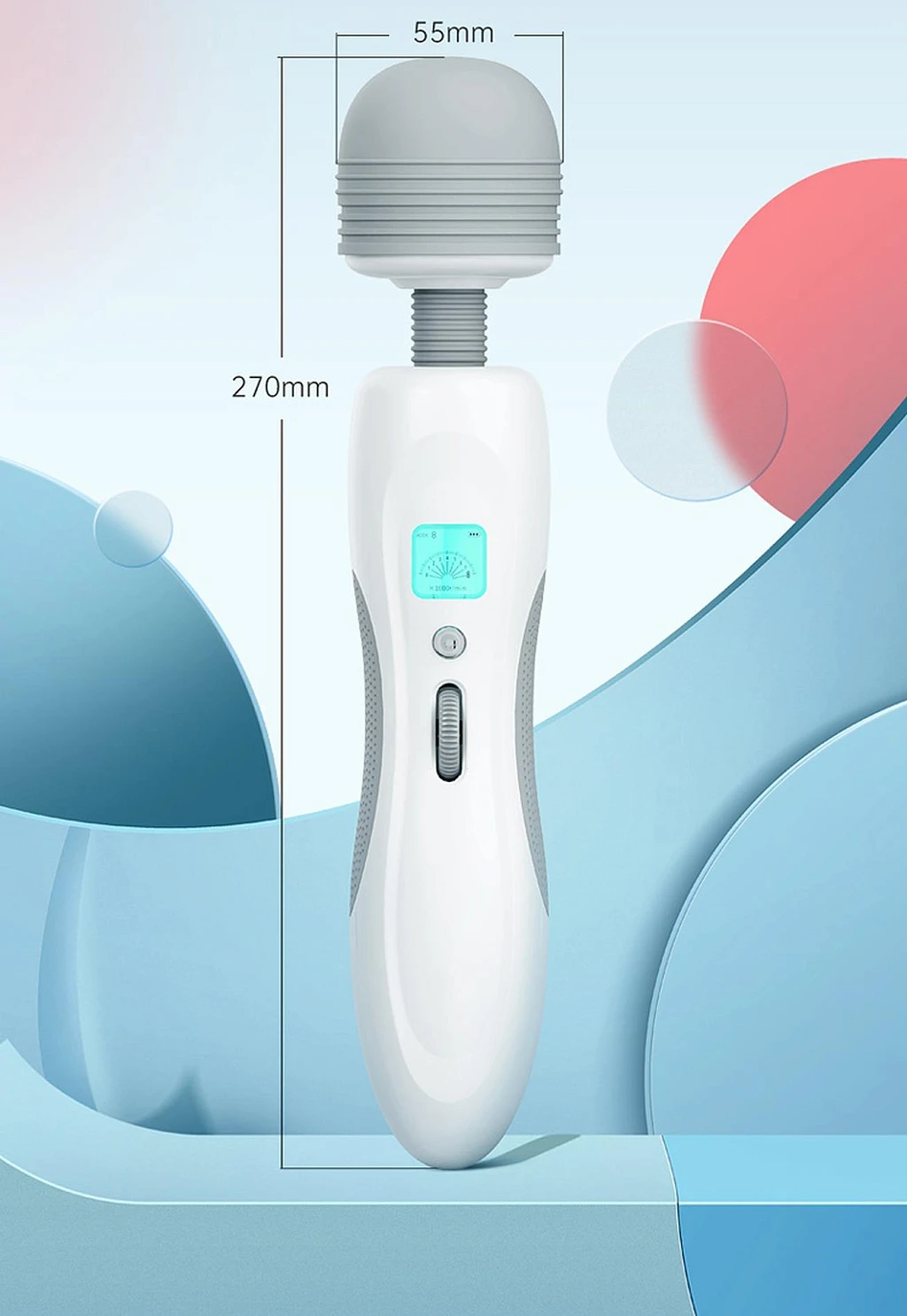 Masażer wibracyjny LED av wand – 8 trybów, wodoodporny — zdjęcie 13