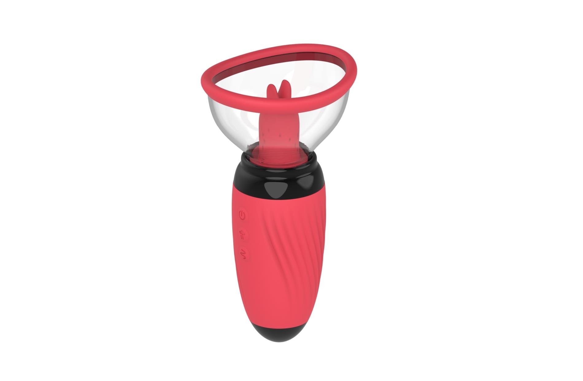 Stymulator ssąco‑liżący Sucking Pump – 10×10, silikon — zdjęcie 3