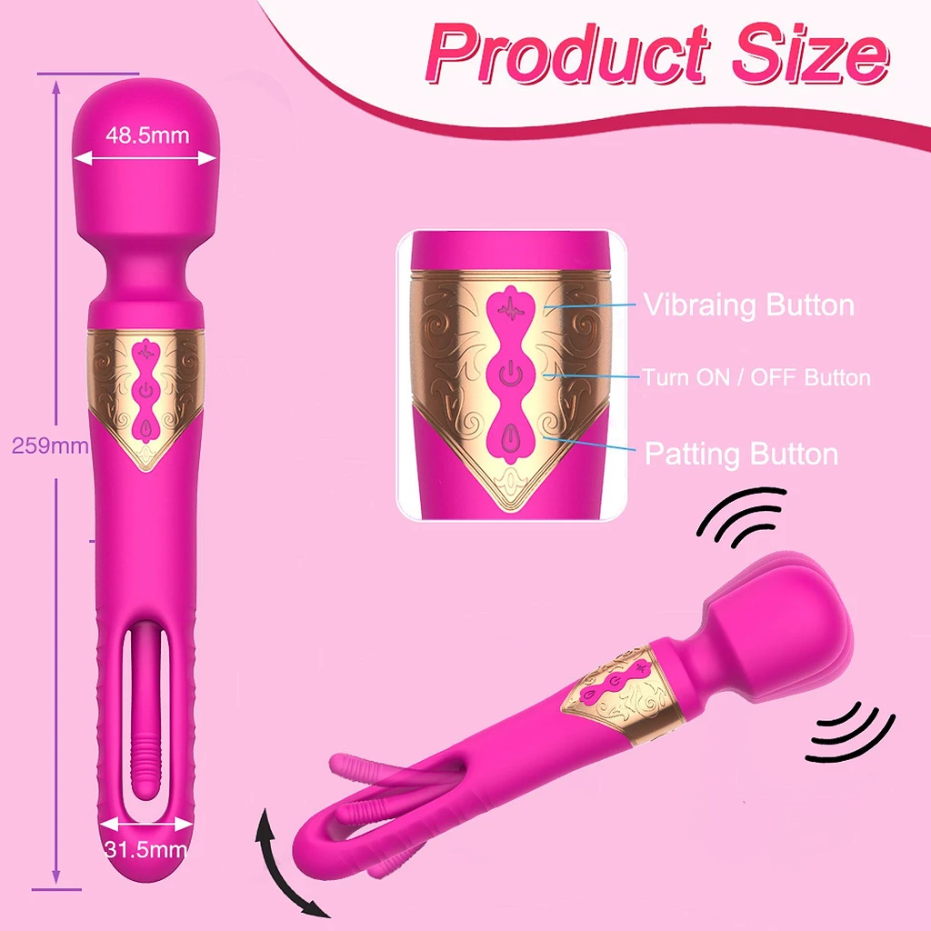 Wand Flicking – ruchomy języczek, 10 trybów, 25,9 cm — zdjęcie 9